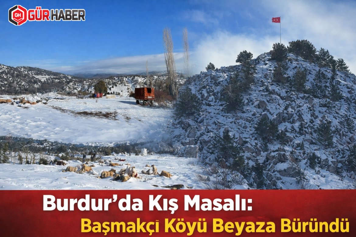 Kar Yağışı Başmakçı Köyü'nü Kartpostallık Görünüme Kavuşturdu