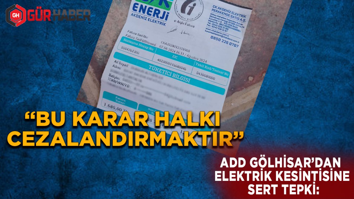 ADD Gölhisar'dan Elektrik Kesintisine Sert Tepki: 