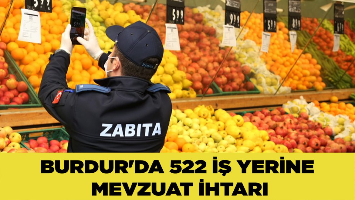 Burdur Belediyesi 2025 Denetimlerinde 522 İş Yerine İhtar, 25 İş Yeri Kapatıldı