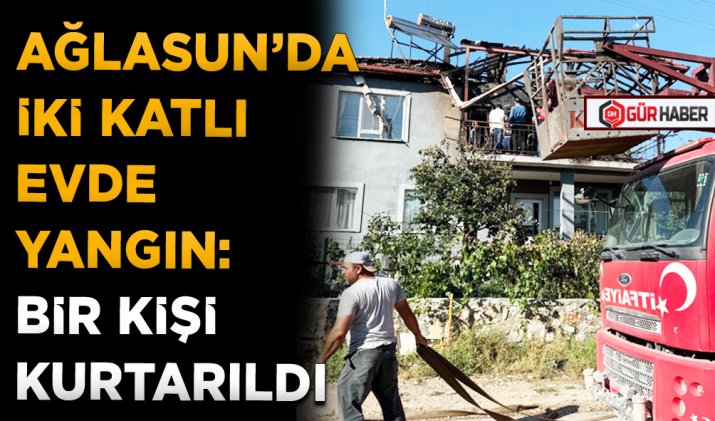 AĞLASUN’DA İKİ KATLI EVDE YANGIN: BİR KİŞİ KURTARILDI