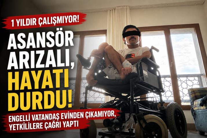 ASANSÖR ARIZASI ENGELLİ VATANDAŞI ÇİLEDEN ÇIKARDI