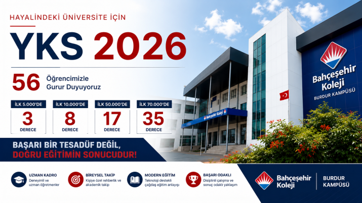 BAHÇEŞEHİR KOLEJİNDEN BİR BAŞARIDA YKS   SONUÇLARI