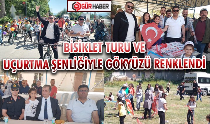 BİSİKLET TURU VE UÇURTMA ŞENLİĞİYLE GÖKYÜZÜ RENKLENDİ