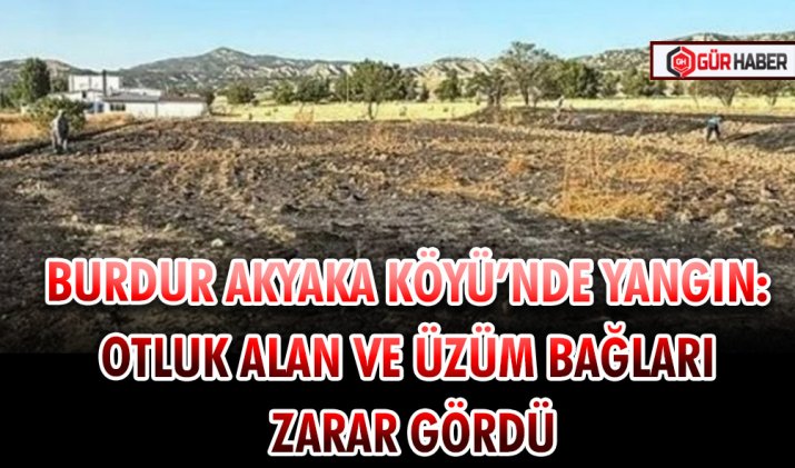 BURDUR AKYAKA KÖYÜ’NDE YANGIN: OTLUK ALAN VE ÜZÜM BAĞLARI ZARAR GÖRDÜ