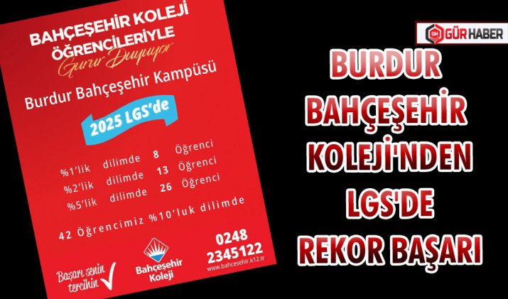 BURDUR BAHÇEŞEHİR KOLEJİ'NDEN LGS'DE REKOR BAŞARI