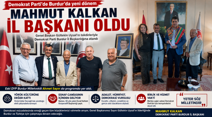 BURDUR DP MAHMUT KALKAN'A EMANET