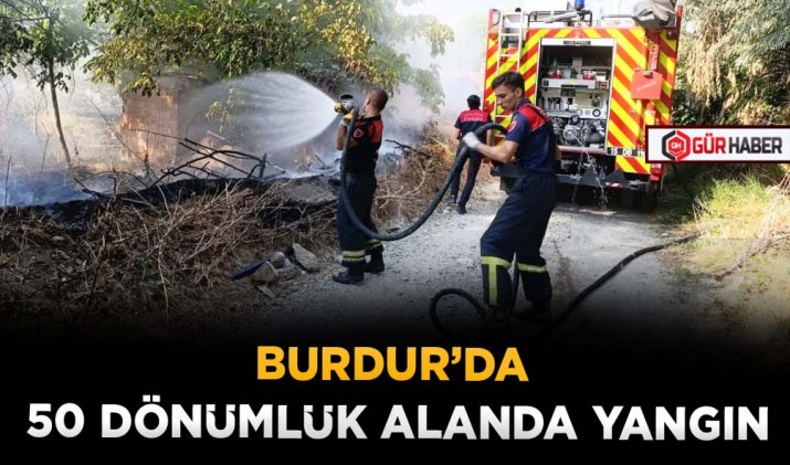BURDUR’DA 50 DÖNÜMLÜK ALANDA YANGIN
