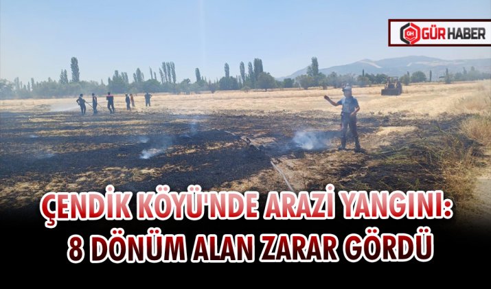 ÇENDİK KÖYÜ'NDE ARAZİ YANGINI: 8 DÖNÜM ALAN ZARAR GÖRDÜ