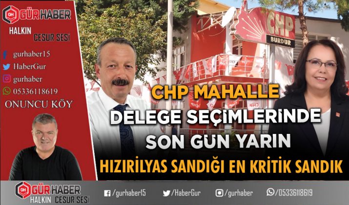 CHP’DE MAHALLE DELEGE SEÇİMLERİNDE  SON GÜN YARIN