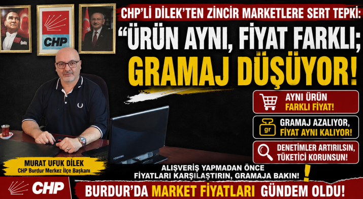 CHP'Lİ DİLEK: ZİNCİR MARKETLERDEN ELİNİZİ ÇEKİN