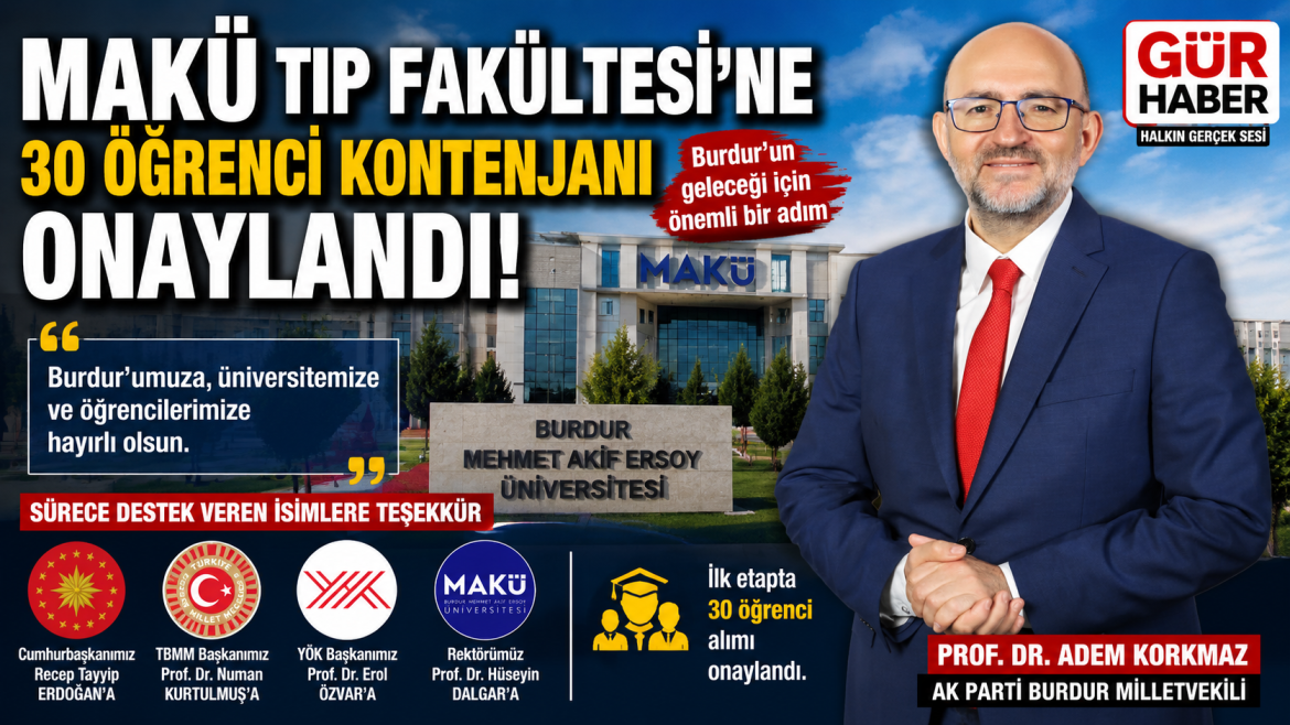 BURDUR TIP FAKÜLTESİ İLK 30 ÖĞRENCİSİNİ BEKLİYOR