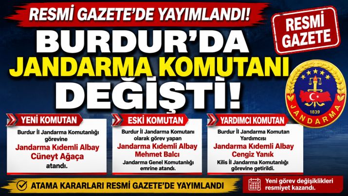 JANDARMA KOMUTANI DEĞİŞTİ