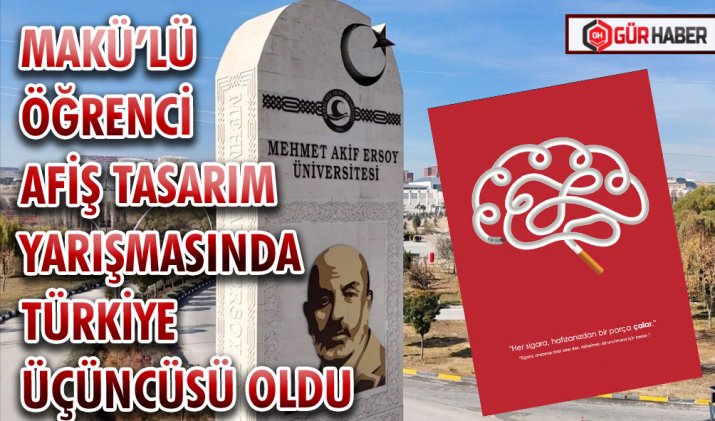 MAKÜ’LÜ ÖĞRENCİ AFİŞ TASARIM YARIŞMASINDA TÜRKİYE ÜÇÜNCÜSÜ OLDU