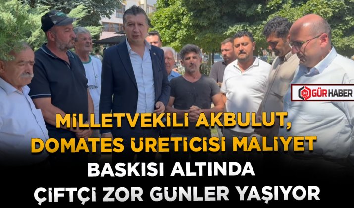 MİLLETVEKİLİ AKBULUT, DOMATES ÜRETİCİSİ MALİYET BASKISI ALTINDA  ÇİFTÇİ ZOR GÜNLER YAŞIYOR