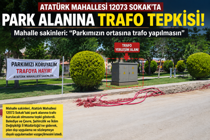 PARKTA TRAFO YAPIMINA TEPKİLER