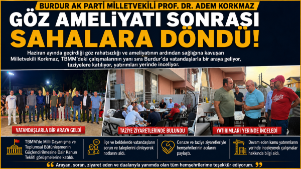 ADEM KORKMAZ SAHALARA DÖNDÜ