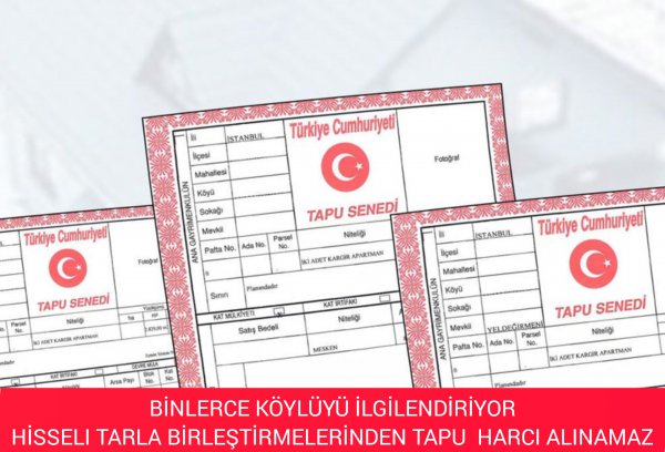 ALINMAMASI GEREKEN TAPU HARCI TARTIŞILIYOR