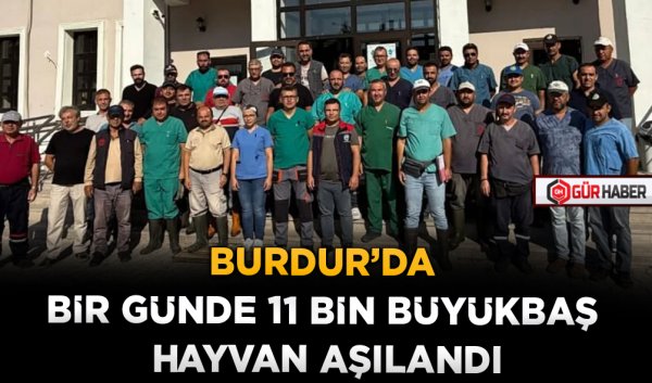 BURDUR’DA BİR GÜNDE 11 BİN BÜYÜKBAŞ HAYVAN AŞILANDI