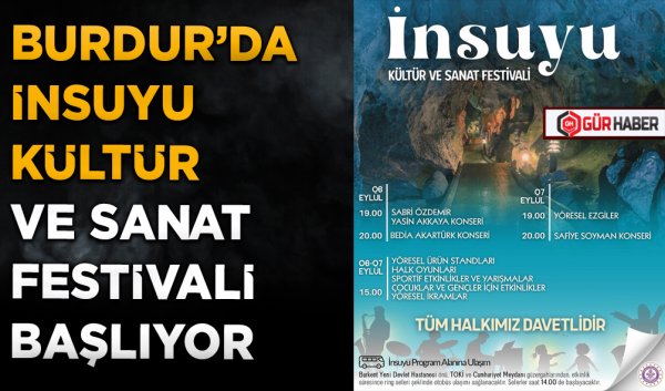 BURDUR’DA İNSUYU KÜLTÜR VE SANAT FESTİVALİ BAŞLIYOR