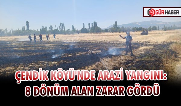 ÇENDİK KÖYÜ'NDE ARAZİ YANGINI: 8 DÖNÜM ALAN ZARAR GÖRDÜ