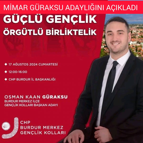 MİMAR GÜRAKSU GENÇLİK KOLLARINA ADAY 