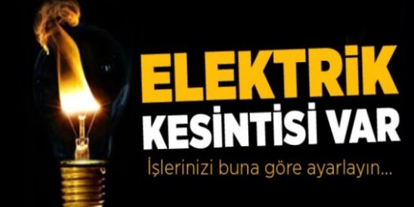 PAZAR GÜNÜ ELEKTRİKLER YOK