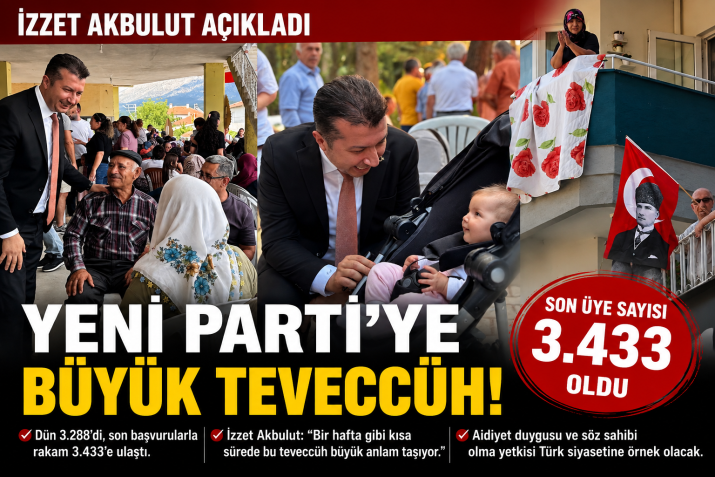 YENİ PARTİ ÜYE SAYISI 3433 OLDU